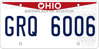 OH license plate GRQ6006