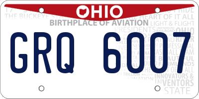 OH license plate GRQ6007