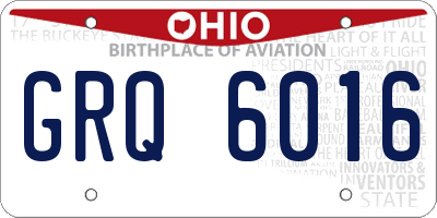 OH license plate GRQ6016