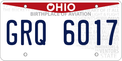 OH license plate GRQ6017