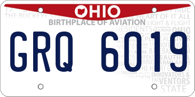 OH license plate GRQ6019