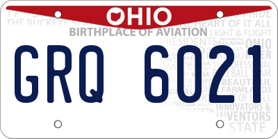 OH license plate GRQ6021