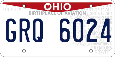 OH license plate GRQ6024