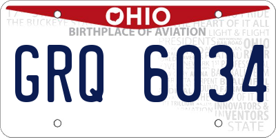 OH license plate GRQ6034