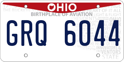 OH license plate GRQ6044