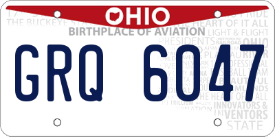 OH license plate GRQ6047