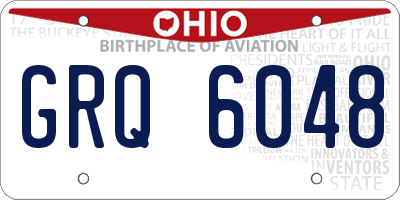 OH license plate GRQ6048