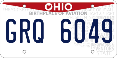 OH license plate GRQ6049