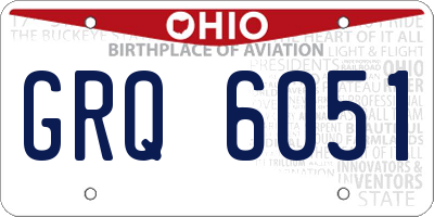 OH license plate GRQ6051