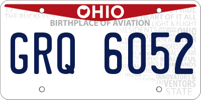 OH license plate GRQ6052