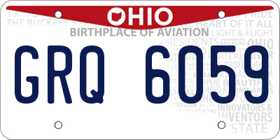 OH license plate GRQ6059