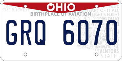 OH license plate GRQ6070