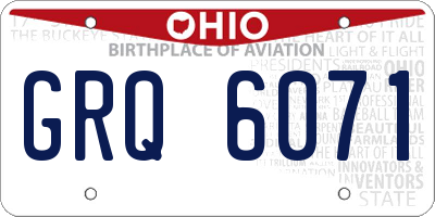 OH license plate GRQ6071