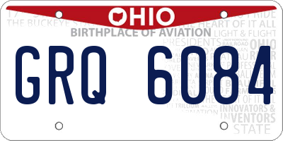 OH license plate GRQ6084