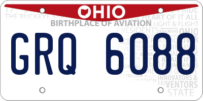 OH license plate GRQ6088