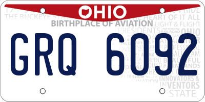 OH license plate GRQ6092