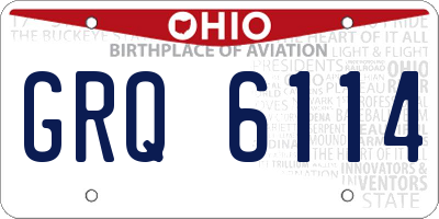 OH license plate GRQ6114