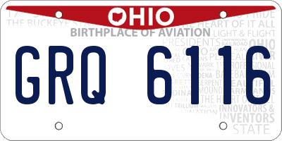 OH license plate GRQ6116