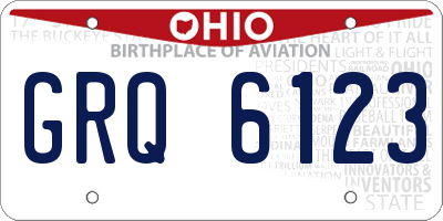 OH license plate GRQ6123