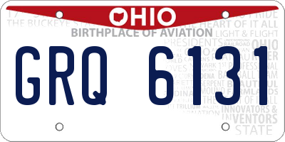 OH license plate GRQ6131