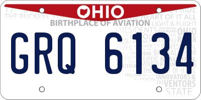 OH license plate GRQ6134