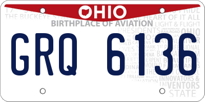 OH license plate GRQ6136