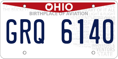 OH license plate GRQ6140