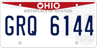 OH license plate GRQ6144