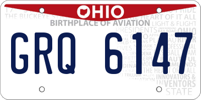 OH license plate GRQ6147