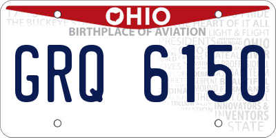 OH license plate GRQ6150