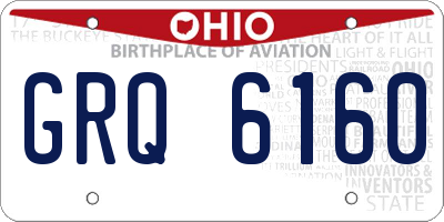 OH license plate GRQ6160