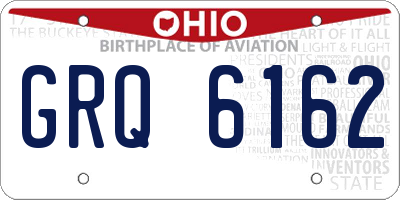 OH license plate GRQ6162
