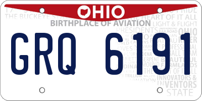 OH license plate GRQ6191