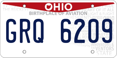 OH license plate GRQ6209