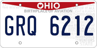 OH license plate GRQ6212