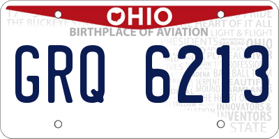OH license plate GRQ6213