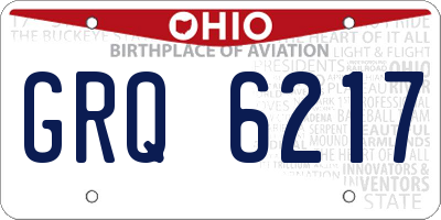 OH license plate GRQ6217