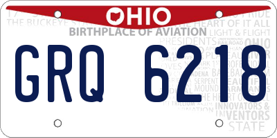 OH license plate GRQ6218