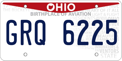 OH license plate GRQ6225