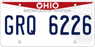 OH license plate GRQ6226
