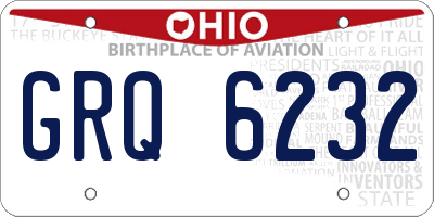 OH license plate GRQ6232