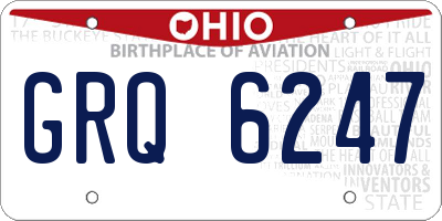 OH license plate GRQ6247