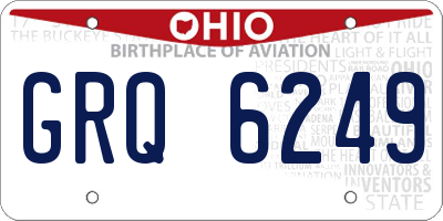 OH license plate GRQ6249