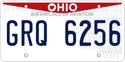 OH license plate GRQ6256