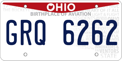 OH license plate GRQ6262