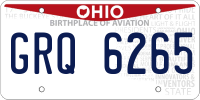 OH license plate GRQ6265