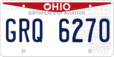 OH license plate GRQ6270