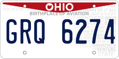 OH license plate GRQ6274