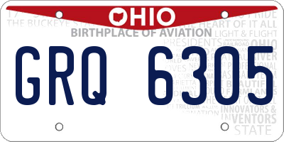 OH license plate GRQ6305