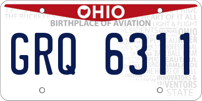 OH license plate GRQ6311